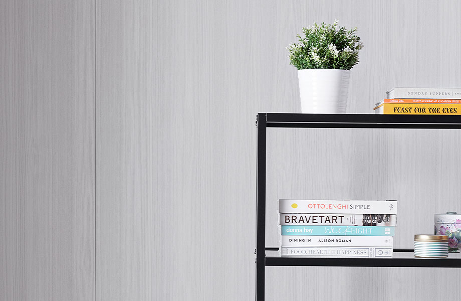 5784 NG Ashwood Bone retail wall with bookshelf